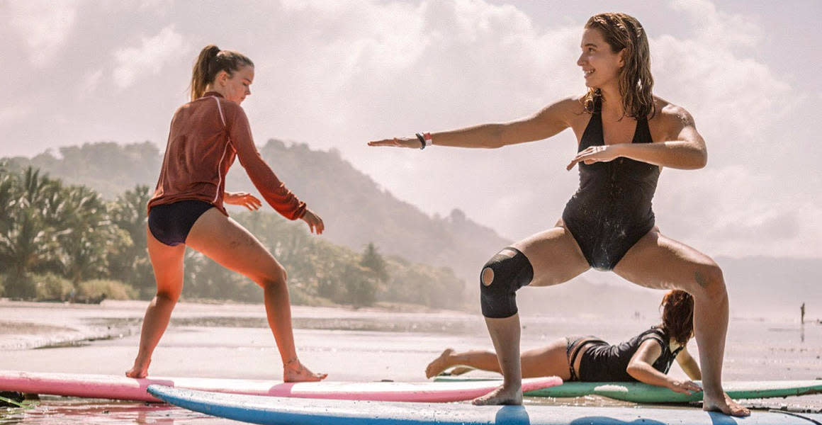 surf warm up on the beach