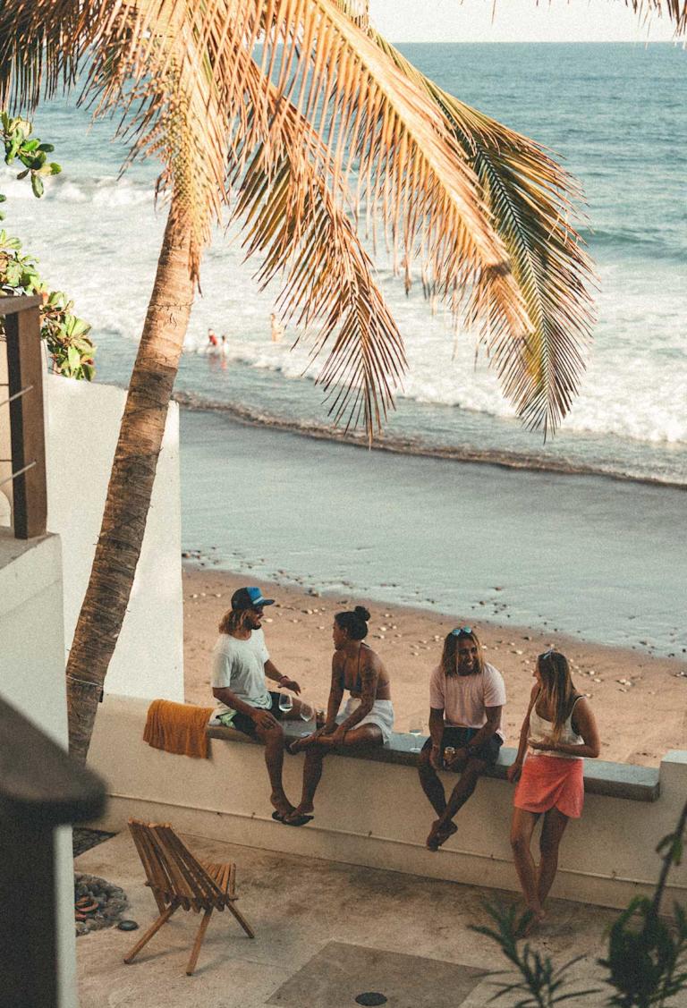 SG palm trees and ocean