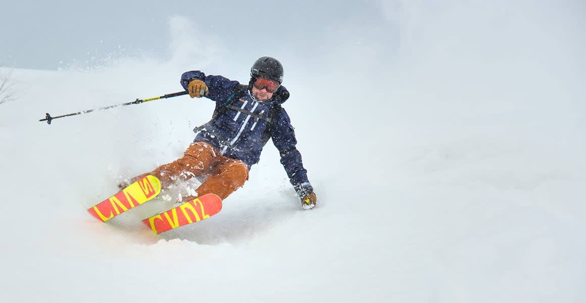 a skier snow powder