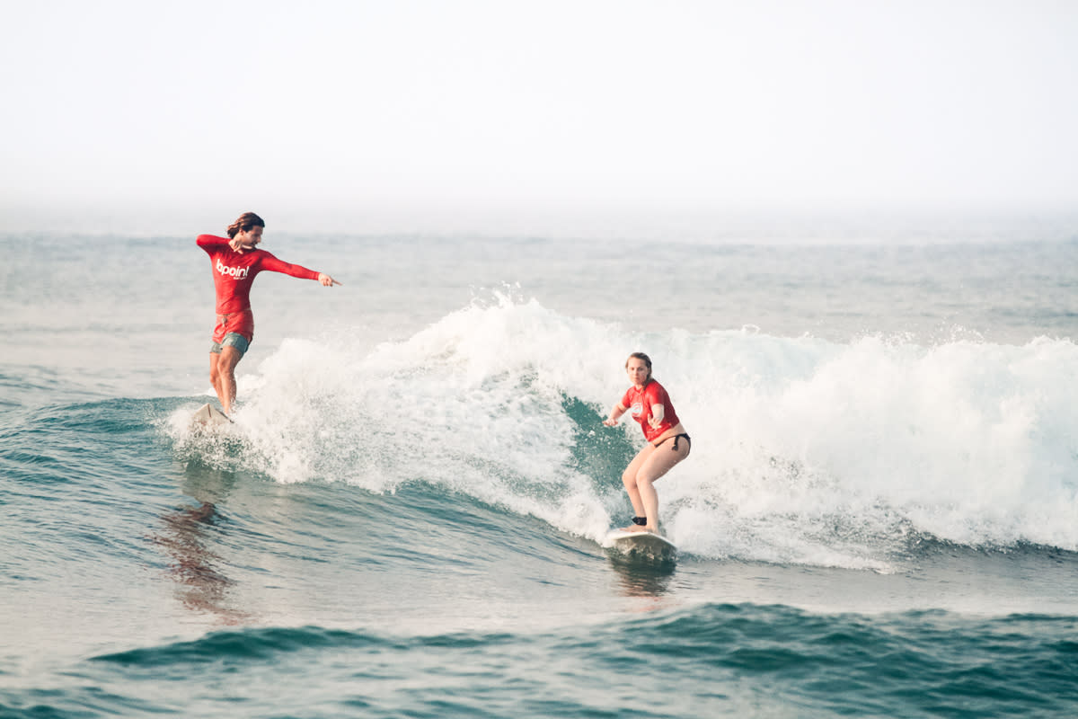 Level 2 surfing green waves Sri Lanka