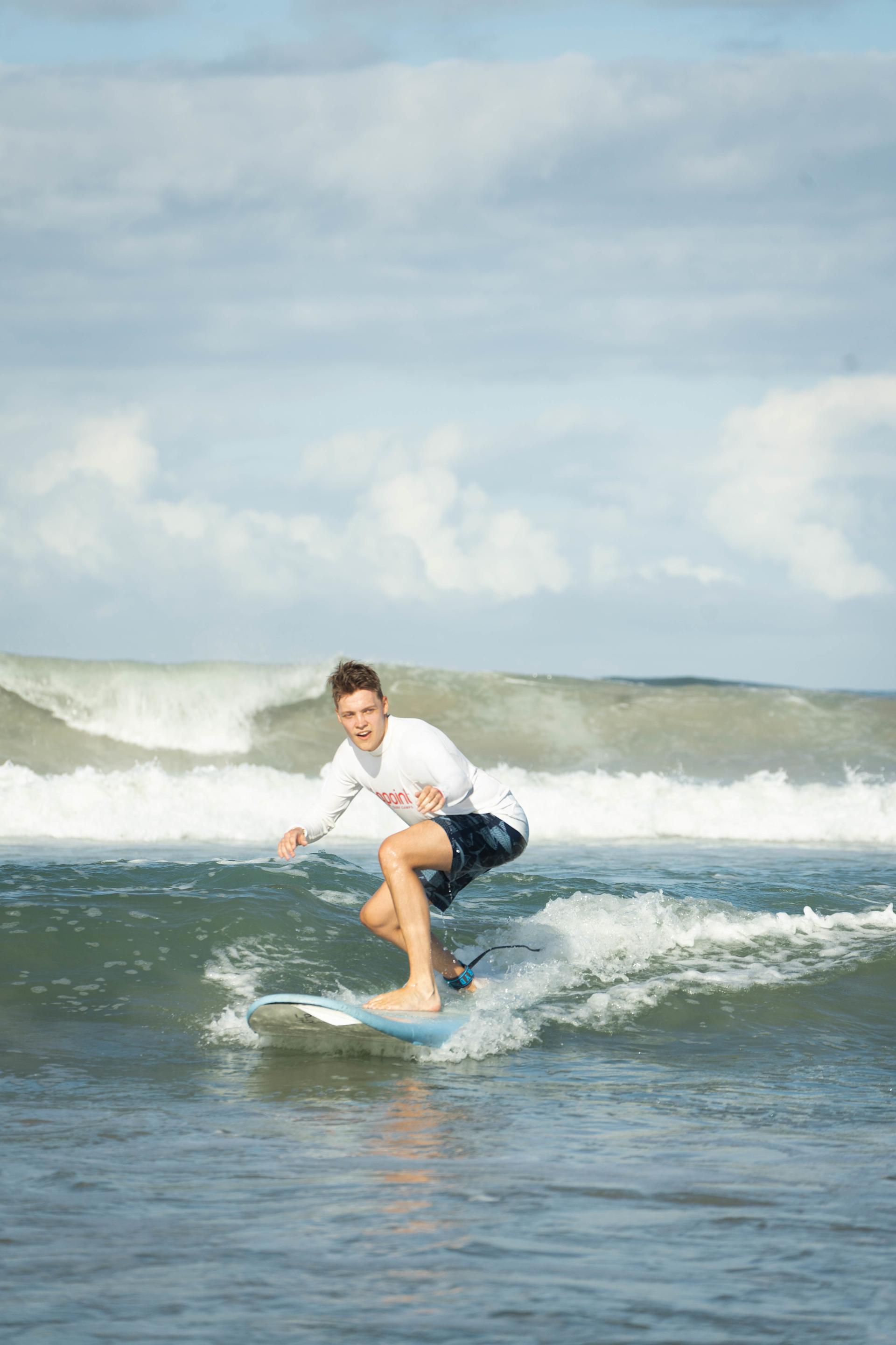 Level 1 surfer in Costa Rica