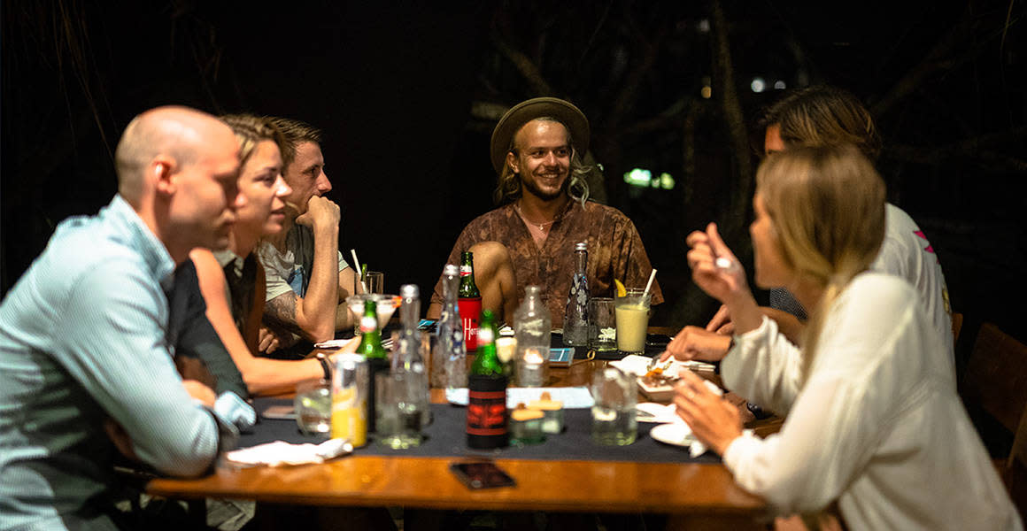 people eating dinner sanur bali