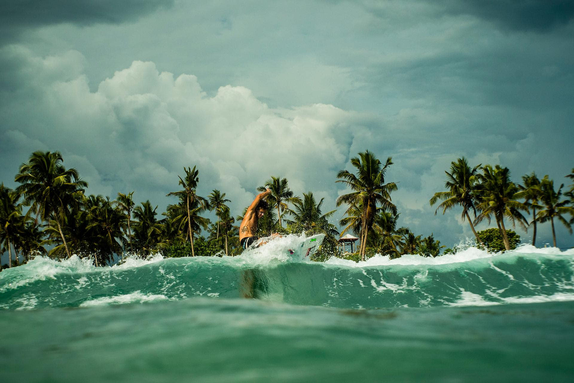 Joao durao surfing in Maldives