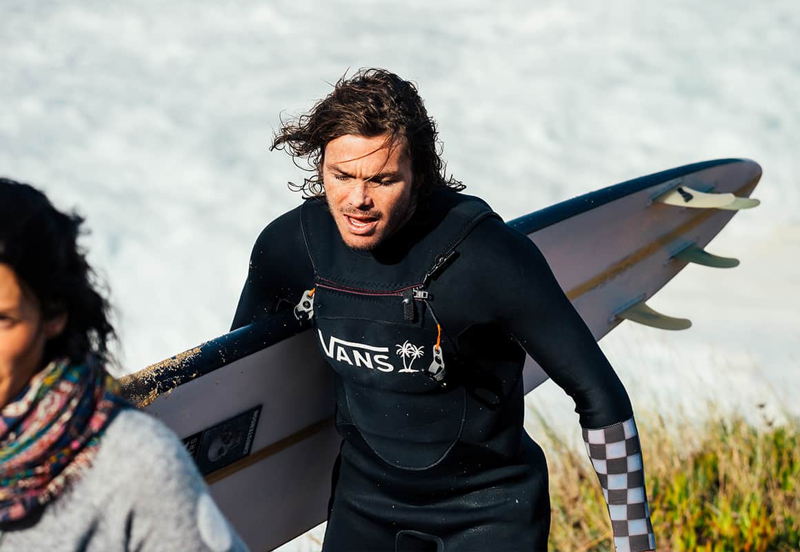 Surfer with the board Nazare