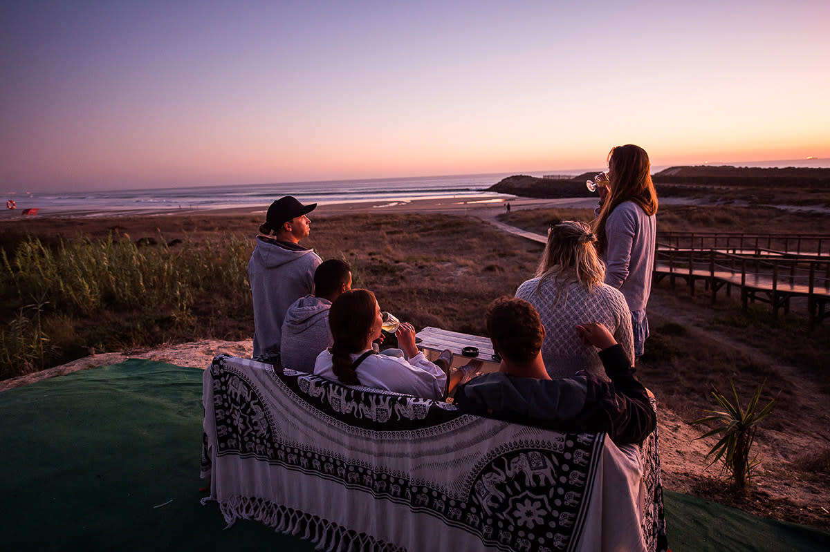 View over beach in Alentejo in sunset