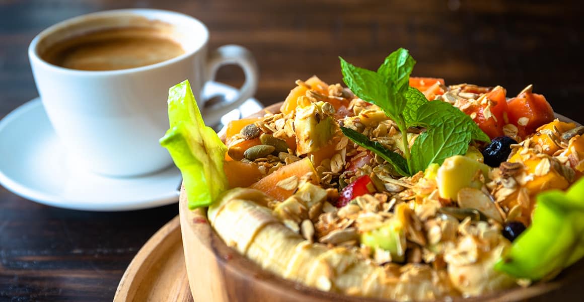coffee and fruit bowl canggu