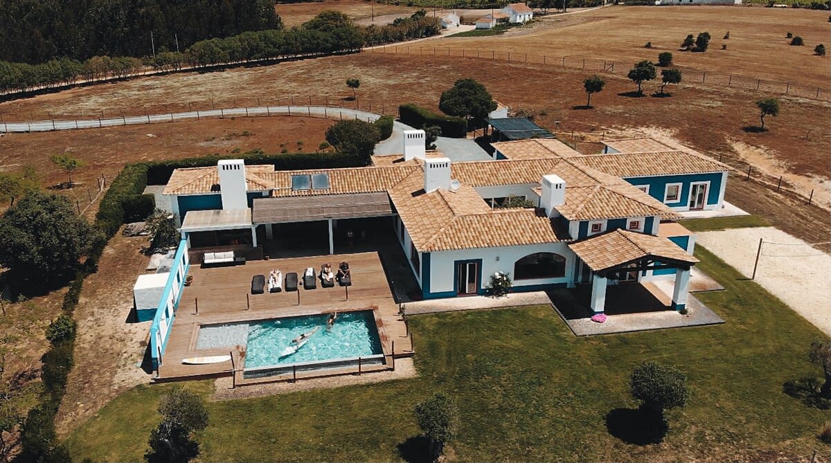 Lapoint surf camp Alentejo drone shot