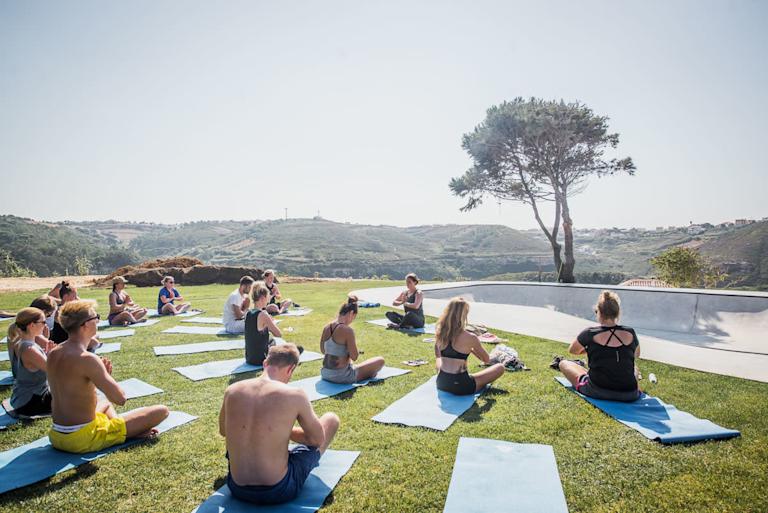 yoga outside lapoint surfcamp
